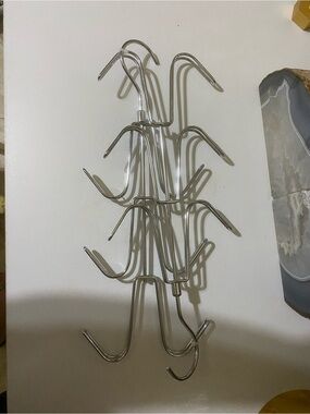 Set of 2 Silver Multi-Hook purse Organizer for closets  (Silver)